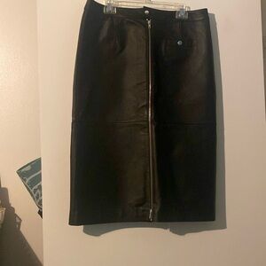 30in long black Leather skirt